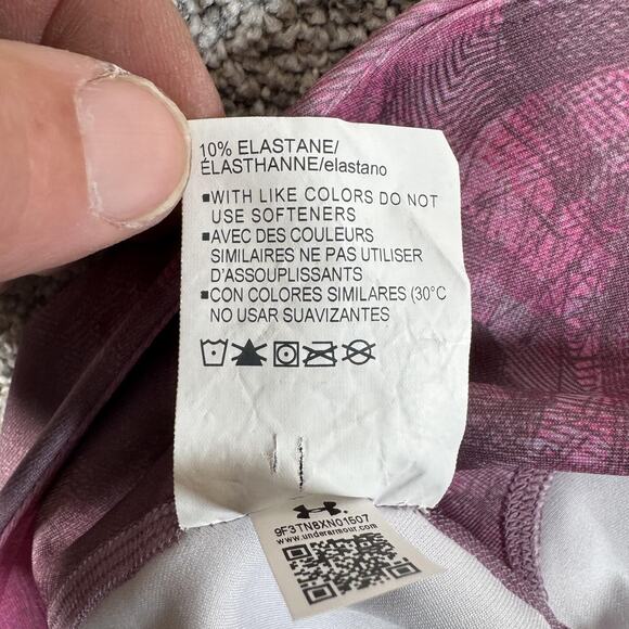 Under Armour HeatGear Compression Leggings Womens 2XL Pink Gray Capri 1328993 - Picture 8 of 12